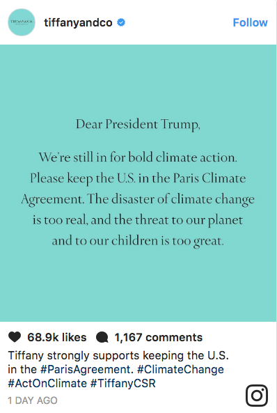 Tiffany Climate statement