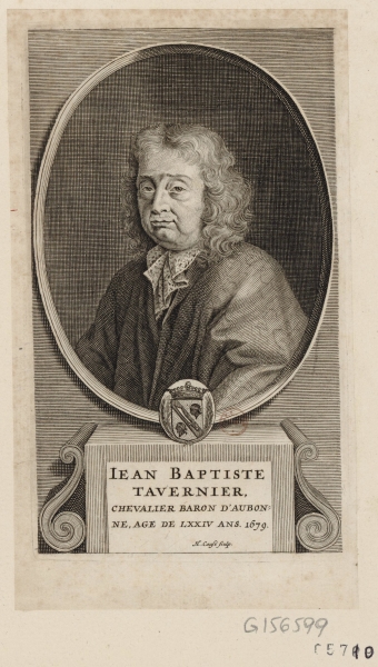 H. Causé, Portrait de Jean-Baptiste Tavernier Juillet 1689, Source galica.bnf.fr, Bibliothèque nationale de France