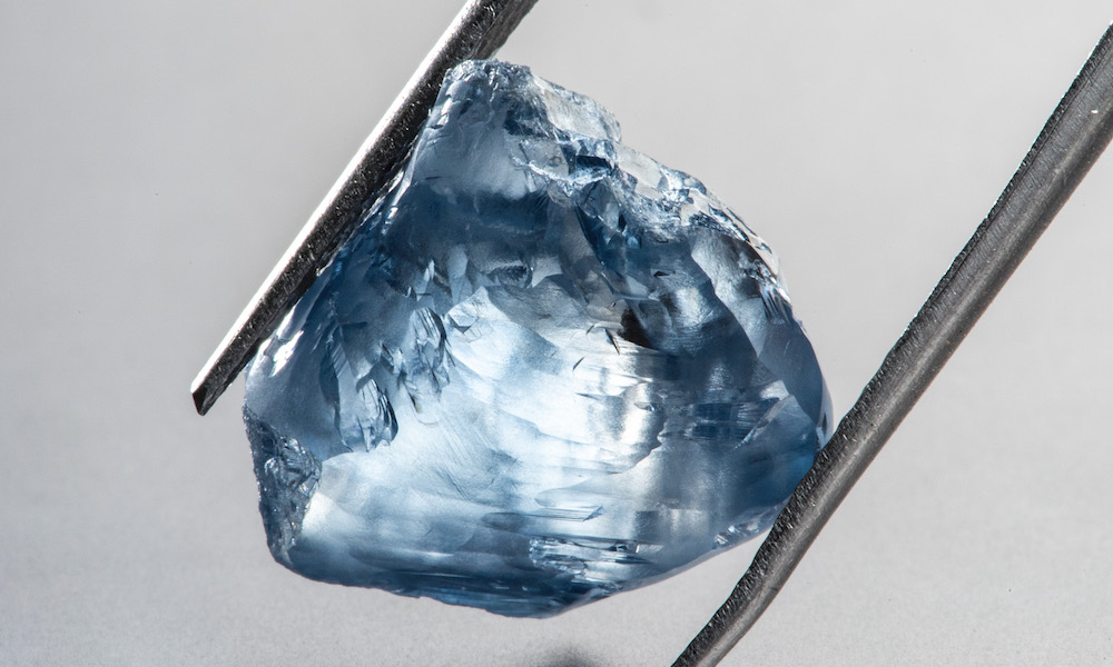 20.08 carat IIb blue diamond rough Cullinan 23 September 2019